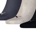Marineblau-Hellgrau-Schwarz - Back - Puma Unisex Sneakersocken für Erwachsene, 3er-Pack
