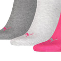 Pink-Grau-Anthrazit - Back - Puma Unisex Sneakersocken für Erwachsene, 3er-Pack
