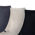 Marineblau-Hellgrau-Schwarz - Side - Puma Unisex Sneakersocken für Erwachsene, 3er-Pack