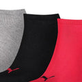 Schwarz-Rot-Grau - Back - Puma Unisex Sneakersocken für Erwachsene, 3er-Pack