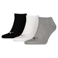 Grau-Weiß-Schwarz - Front - Puma Unisex Sneakersocken für Erwachsene, 3er-Pack