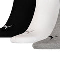 Grau-Weiß-Schwarz - Back - Puma Unisex Sneakersocken für Erwachsene, 3er-Pack