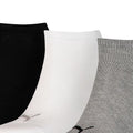 Grau-Weiß-Schwarz - Side - Puma Unisex Sneakersocken für Erwachsene, 3er-Pack
