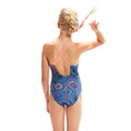Blau-Violett - Back - Speedo - Badeanzug Doppelter dünner Riemen für Mädchen
