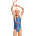 Blau-Violett - Front - Speedo - Badeanzug Doppelter dünner Riemen für Mädchen