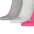 Pink-Grau-Anthrazit - Back - Puma Unisex Kurzsocken für Erwachsene, 3er-Pack