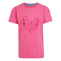 Flamingo-Rosa - Front - Regatta - "Bosley VII" T-Shirt für Kinder