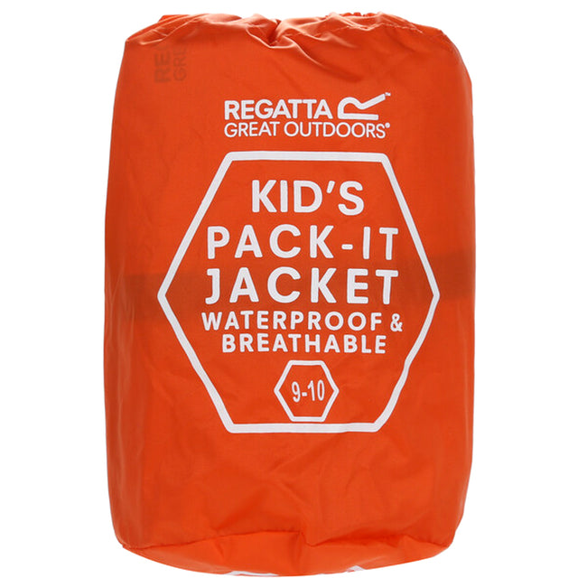 Orange - Pack Shot - Regatta Great Outdoors Kinder Pack It Jacke III, wasserfest