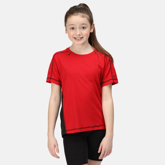 Rot-Schwarz - Back - Regatta Kinder T-Shirt Beijing