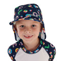 Marineblau - Back - Regatta - "Sunshade" Kappe mit Nackenschutz für Kinder