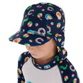 Marineblau - Side - Regatta - "Sunshade" Kappe mit Nackenschutz für Kinder