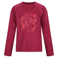 Rot - Front - Regatta - "Burnlee" T-Shirt für Kinder  Langärmlig