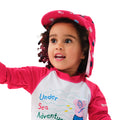 Leuchtend Rosa - Back - Regatta - Kappe mit Nackenschutz für Kinder