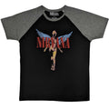 Schwarz-Grau - Front - Nirvana - "Angelic" T-Shirt für Herren-Damen Unisex  Raglanärmel