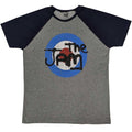Grau-Marineblau - Front - The Jam - T-Shirt Logo für Herren-Damen Unisex  Raglanärmel