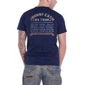Marineblau - Back - Johnny Cash - "All Star Tour" T-Shirt für Herren-Damen Unisex