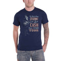 Marineblau - Front - Johnny Cash - "All Star Tour" T-Shirt für Herren-Damen Unisex