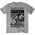 Grau - Front - Queen - "News Of The World" T-Shirt für Herren-Damen Unisex
