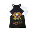 Schwarz-Weiß - Front - Queen - "Classic" T-Shirt für Damen Raglanärmel