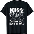 Schwarz - Front - Kiss - "Let Me Go" T-Shirt für Herren-Damen Unisex