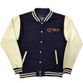 Marineblau-Weiß - Front - Queen - Varsity-Jacke (US-College-Stil) für Herren-Damen Unisex