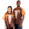 Braun-Orange - Side - Pantera - T-Shirt für Herren-Damen Unisex  Raglanärmel