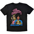 Schwarz-Blau-Pink - Front - Thin Lizzy - "Vagabonds Of The Western World Tracklist" T-Shirt für Herren-Damen Unisex