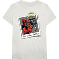 Ecru - Front - Deadpool - "Birthday" T-Shirt für Herren-Damen Unisex
