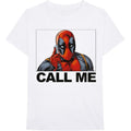 Weiß - Front - Deadpool - "Call Me" T-Shirt für Herren-Damen Unisex