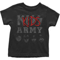 Schwarz - Front - Kiss - "Army" T-Shirt für Kinder