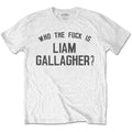 Weiß - Front - Liam Gallagher - "Who The Fuck Is" T-Shirt für Herren-Damen Unisex