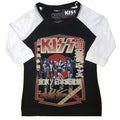 Schwarz-Weiß - Front - Kiss - "Destroyer Tour 78" T-Shirt für Damen  Raglanärmel