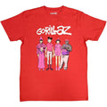 Rot - Front - Gorillaz - "Cracker Island Standing Group" T-Shirt für Herren-Damen Unisex