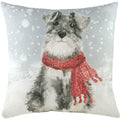 Grau-Rot - Front - Evans Lichfield Snowy Dog With Scarf Zierkissenhülle