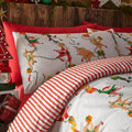Weiß-Rot - Back - Furn - Bettwäsche-Set "Santas Workshop", weihnachtliches Design