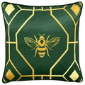 Smaragdgrün - Front - Furn - geometrisches Design - Kissenhülle "Bee Deco"