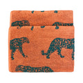 Orange-Blau - Front - Furn - Handtuch, Jacquard, Leopard