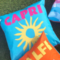 Capri-Blau-Pink-Gelb - Lifestyle - Furn - Kissenhülle "Capri", Für Außen