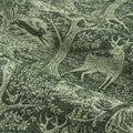 Smaragd - Side - Furn - Ösenvorhänge "Winter Woods", Chenille, Tiere