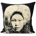 Schwarz-Grau - Front - Riva Home Monochrome Zierkissenbezug mit Eskimo-Motiv
