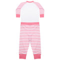 Pink-Weiß - Back - Larkwood - Schlafanzug mit langer Hose für Kinder