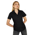 Schwarz - Back - Kustom Kit - "Workforce" Bluse für Damen kurzärmlig