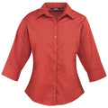 Rot - Front - Premier Popeline Bluse - Arbeitshemd, 3-4 Arm