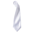 Weiß - Front - Premier Herren Satin-Krawatte, unifarben