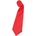 Erdbeerrot - Front - Premier Herren Satin-Krawatte, unifarben