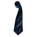 Dunkles Marineblau - Front - Premier Herren Satin-Krawatte, unifarben