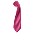Dunkles Pink - Front - Premier Herren Satin-Krawatte, unifarben
