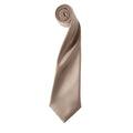 Khaki - Front - Premier Herren Satin-Krawatte, unifarben