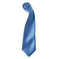 Mittelblau - Front - Premier Herren Satin-Krawatte, unifarben
