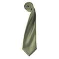 Olive - Front - Premier Herren Satin-Krawatte, unifarben